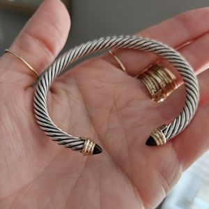 Onyx David Yurman Classics Cable Bracelet 5mm 14k yellow gold Like New
